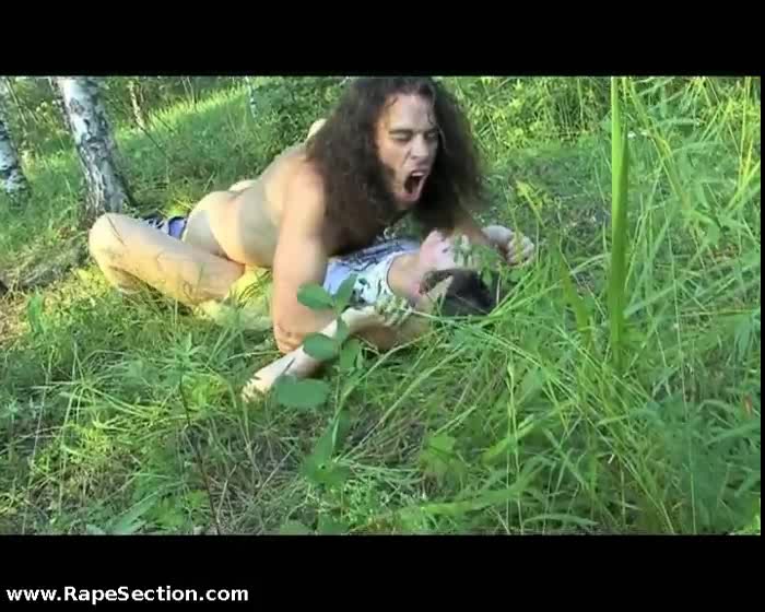 Raped girls crying at forest